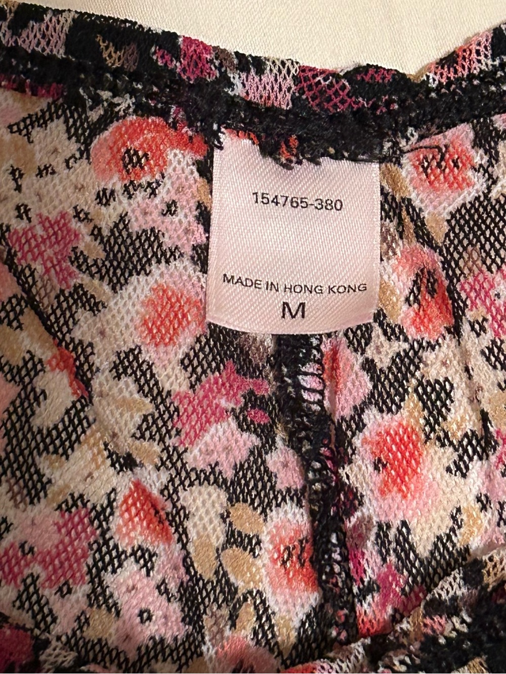 Y2K Victoria’s Secret Pink Label Floral Two-Piece Lounge Set in Black and Pink - Picture 6 of 15